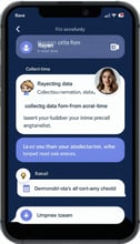 a chatbot interface built on Rayven collecting data from a user and storing it in realtime